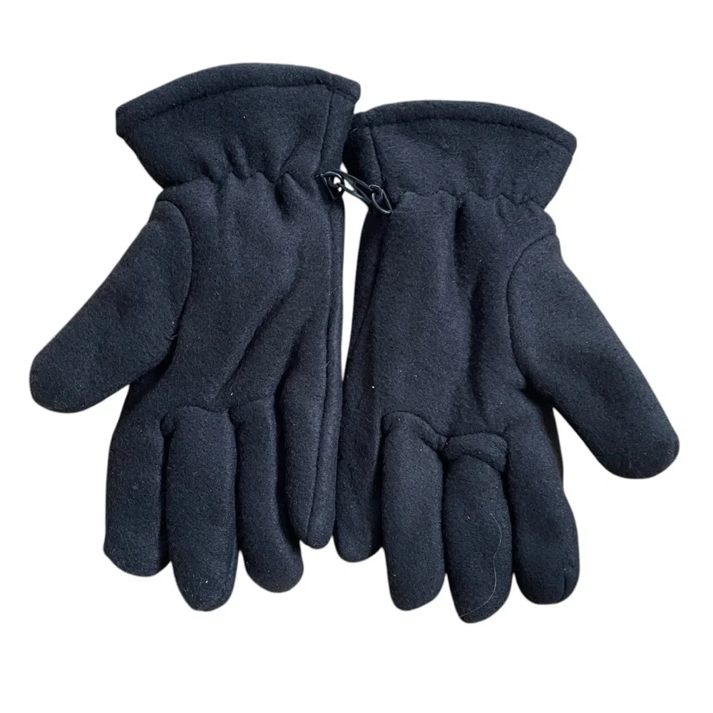 Women’s Fleece Winter Gloves Lined Black Embroidered White Dreamcatcher Motif